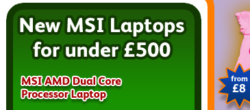 New MSI Laptops for under £500